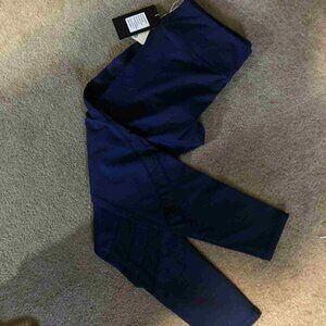 Ongasoft Leggings Blue Yoga Women's High Performance Fabric Mesh Pants Sz XL NEW